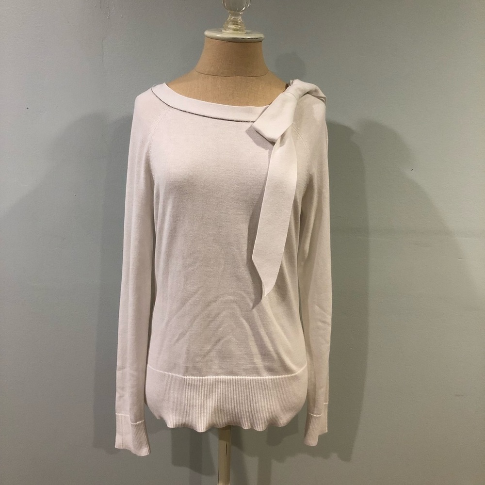 White House Black Market White Boatneck Sweater
